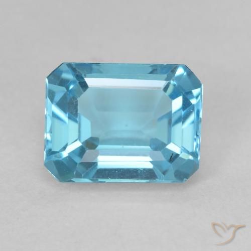 Topaze Bleu Suisse naturelle Octogone / coupe Émeraude, 2.19 ct, VVS
