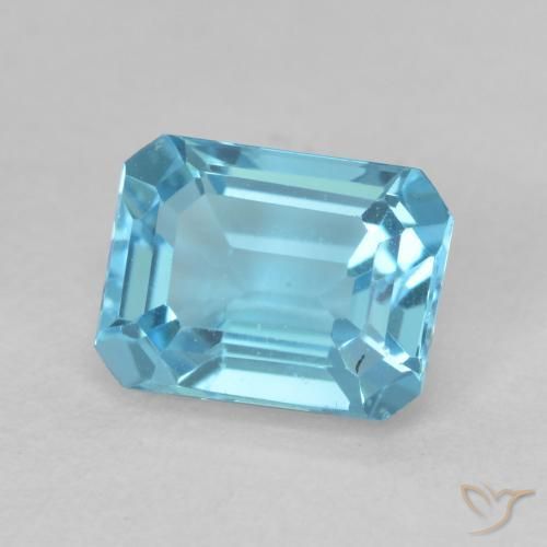 Topaze Bleu Suisse naturelle Octogone / coupe Émeraude, 2.19 ct, VVS