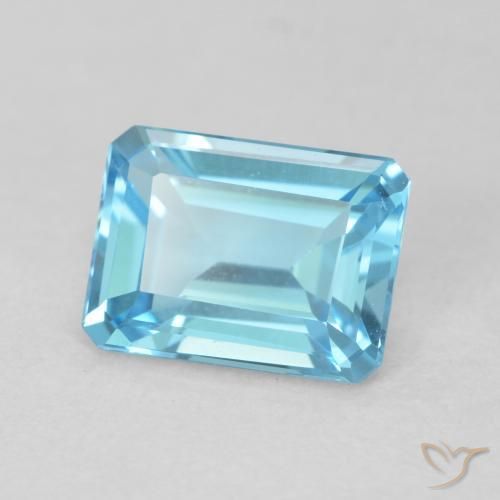 1.81ct Naturel Bleu Suisse Topaze, Taille émeraude, VVS
