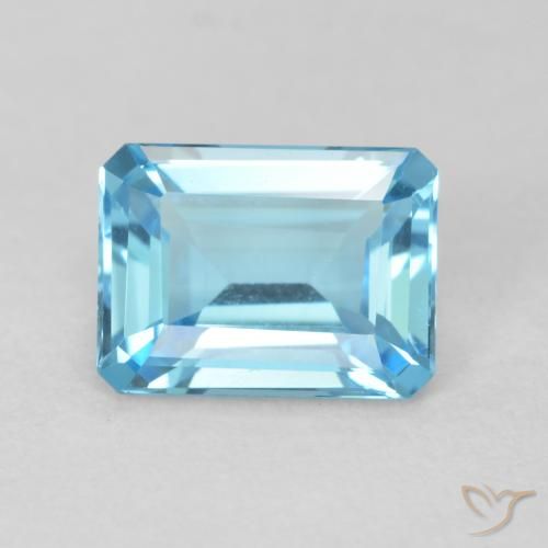 Topaze Bleu Suisse naturelle Octogone / coupe Émeraude, 1.81 ct, VVS