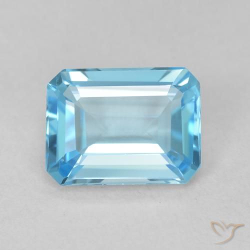 1.75ct Naturel Bleu Suisse Topaze, Taille émeraude, VVS