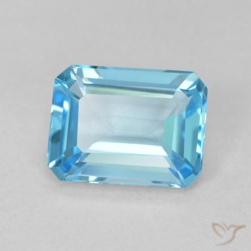 Topaze Bleu Suisse naturelle Octogone / coupe Émeraude, 1.75 ct, VVS