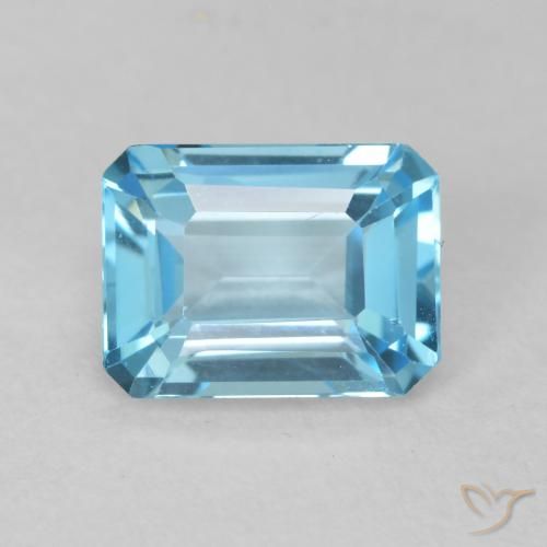 1.91ct Naturel Bleu Suisse Topaze, Taille émeraude, VVS