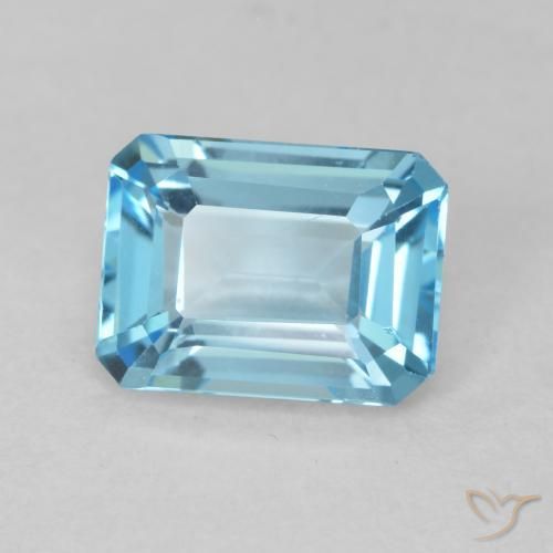 Topaze Bleu Suisse naturelle Octogone / coupe Émeraude, 1.91 ct, VVS