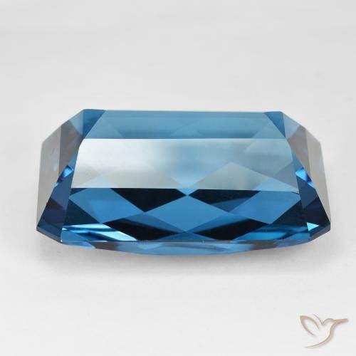 Topaze Bleu Londres naturelle Octogone / coupe Émeraude, 125.41 ct, VVS