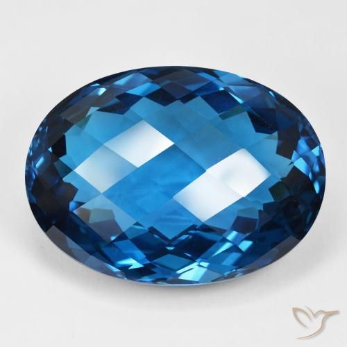 107.50ct Naturel Bleu Londres Topaze, ovale, IF