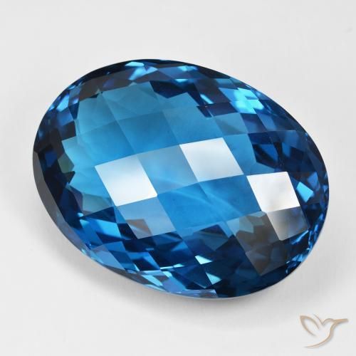 Topaze Bleu Londres naturelle ovale, 107.50 ct, IF