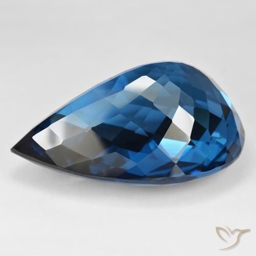 Topaze Bleu Londres naturelle En forme de poire, 215.16 ct, VVS