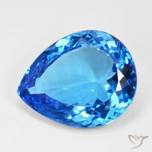 55.81ct Naturel Bleu azur profond Topaze, En forme de poire, IF