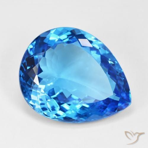 Topaze Bleu azur profond naturelle En forme de poire, 55.81 ct, IF