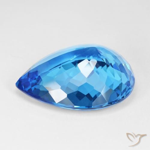 Topaze Bleu azur profond naturelle En forme de poire, 55.81 ct, IF