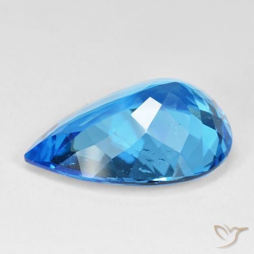 Topaze Bleu suisse profond naturelle En forme de poire, 29.39 ct, VS