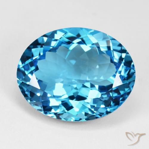 35.58ct Naturel Bleu Suisse Topaze, ovale, VVS