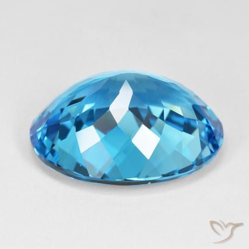 Topaze Bleu Suisse naturelle ovale, 35.58 ct, VVS