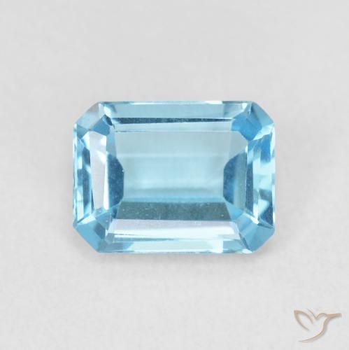 Topaze Bleu maya profond naturelle Octogone / coupe Émeraude, 1.80 ct, VVS