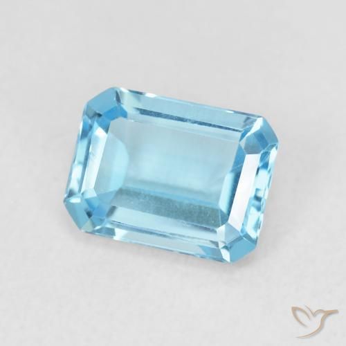 Topaze Bleu maya profond naturelle Octogone / coupe Émeraude, 1.80 ct, VVS