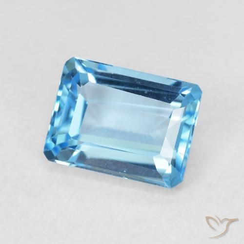 Topaze Bleu Suisse naturelle Octogone / coupe Émeraude, 2.31 ct, VVS