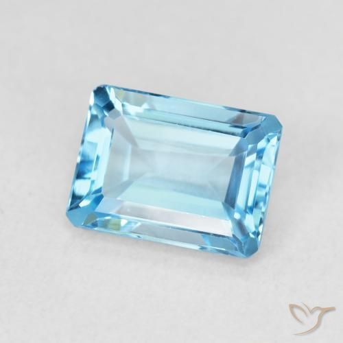 Topaze Bleu Suisse naturelle Octogone / coupe Émeraude, 1.88 ct, VVS