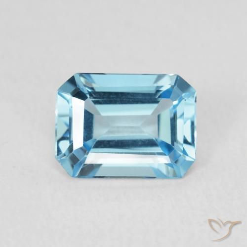 Topaze Bleu maya profond naturelle Octogone / coupe Émeraude, 1.79 ct, VVS