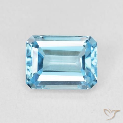 2.09ct Naturel Bleu Suisse Topaze, Taille émeraude, VVS