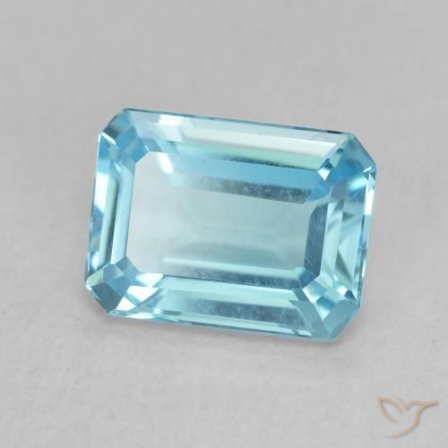 Topaze Bleu Suisse naturelle Octogone / coupe Émeraude, 1.90 ct, VVS-VS