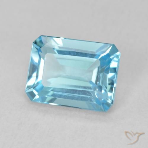 Topaze Bleu Suisse naturelle Octogone / coupe Émeraude, 1.90 ct, VVS