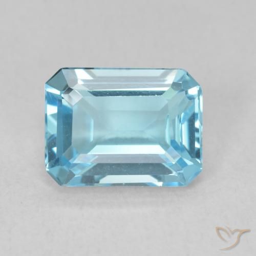 Topaze Bleu Suisse naturelle Octogone / coupe Émeraude, 1.90 ct, VVS
