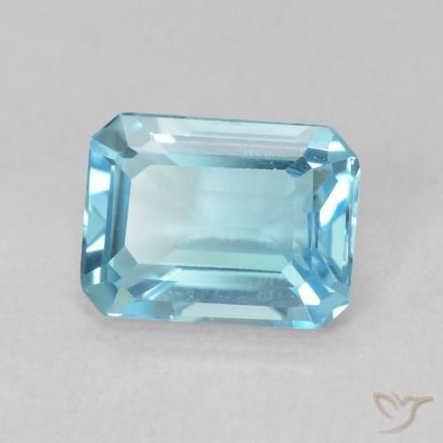 Topaze Bleu Suisse naturelle Octogone / coupe Émeraude, 1.90 ct, VVS