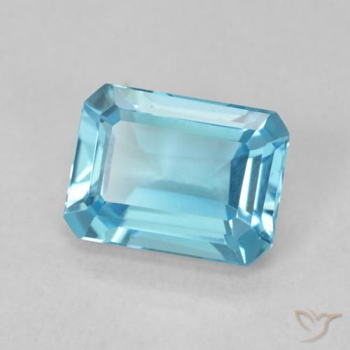 Topaze Bleu Suisse naturelle Octogone / coupe Émeraude, 1.89 ct, VVS