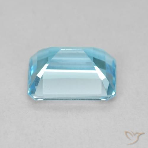 Topaze Bleu Suisse naturelle Octogone / coupe Émeraude, 1.93 ct, VVS