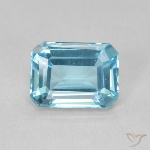 1.78ct Naturel Bleu Suisse Topaze, Taille émeraude, VVS
