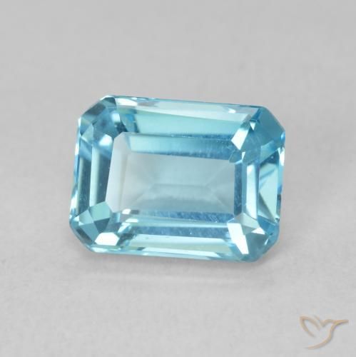 Topaze Bleu Suisse naturelle Octogone / coupe Émeraude, 1.78 ct, VVS