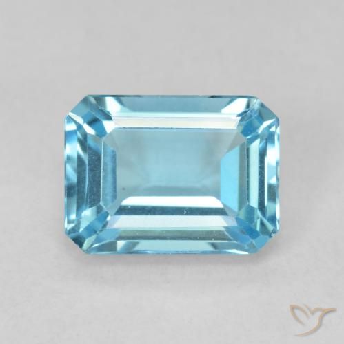 1.93ct Naturel Bleu Suisse Topaze, Taille émeraude, VVS-VS