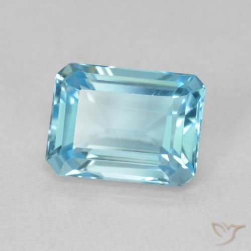 Topaze Bleu Suisse naturelle Octogone / coupe Émeraude, 1.92 ct, VVS