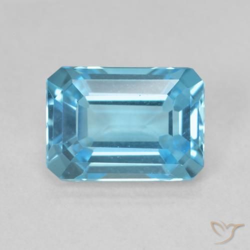 Topaze Bleu Suisse naturelle Octogone / coupe Émeraude, 1.82 ct, VVS