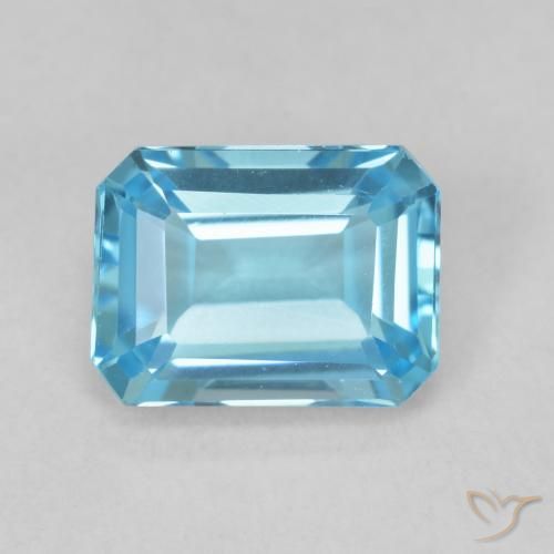 Topaze Bleu Suisse naturelle Octogone / coupe Émeraude, 1.90 ct, VVS