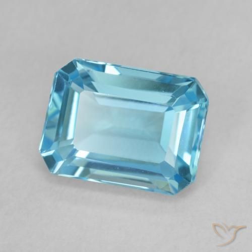 Topaze Bleu Suisse naturelle Octogone / coupe Émeraude, 1.90 ct, VVS