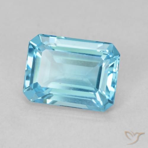 Topaze Bleu Suisse naturelle Octogone / coupe Émeraude, 1.91 ct, VVS