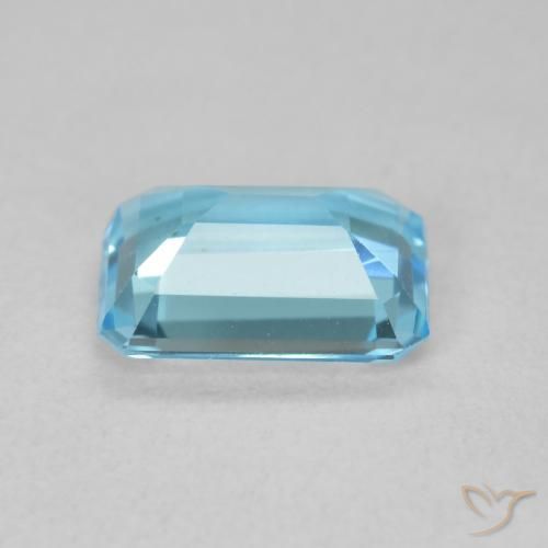 Topaze Bleu Suisse naturelle Octogone / coupe Émeraude, 1.64 ct, VVS