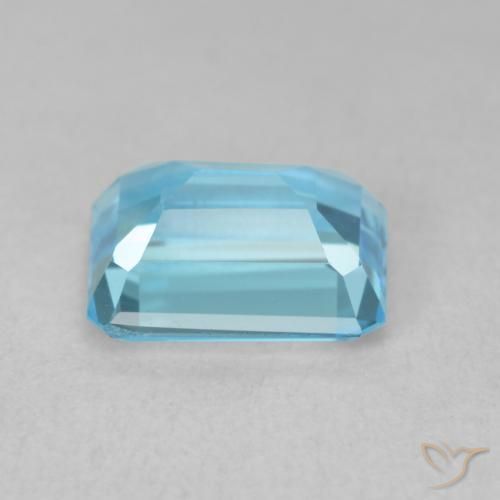 Topaze Bleu Suisse naturelle Octogone / coupe Émeraude, 2.00 ct, VVS-VS