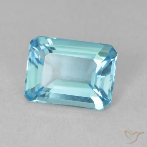 Topaze Bleu Suisse naturelle Octogone / coupe Émeraude, 1.70 ct, VVS-VS