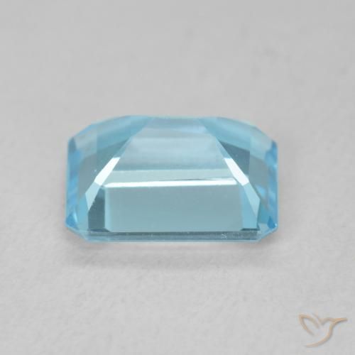 Topaze Bleu Suisse naturelle Octogone / coupe Émeraude, 1.98 ct, VVS-VS