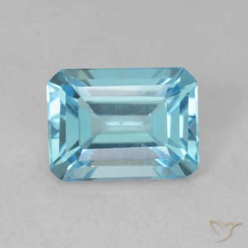 1.88ct Naturel Bleu Suisse Topaze, Taille émeraude, VVS-VS