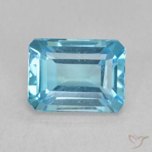 2.09ct Naturel Bleu Suisse Topaze, Taille émeraude, VVS-VS