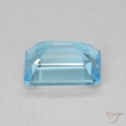 Topaze Bleu Suisse naturelle Octogone / coupe Émeraude, 2.09 ct, VVS-VS