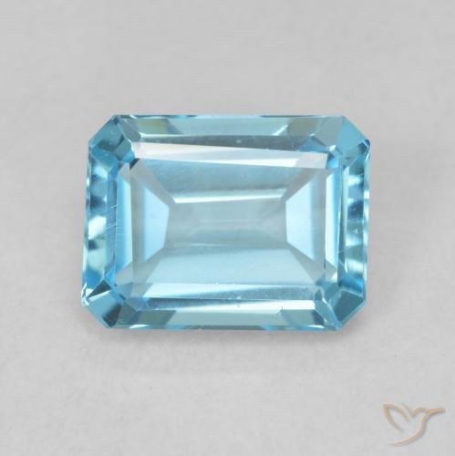 Topaze Bleu Suisse naturelle Octogone / coupe Émeraude, 1.94 ct, VVS-VS