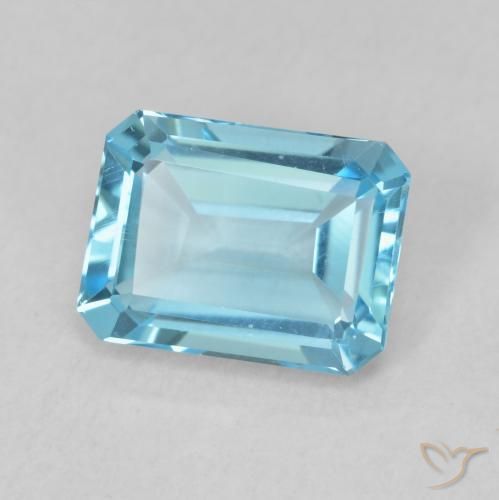 Topaze Bleu Suisse naturelle Octogone / coupe Émeraude, 1.94 ct, VVS-VS