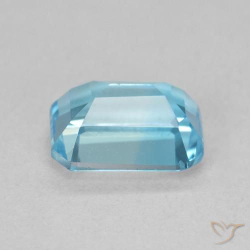 Topaze Bleu Suisse naturelle Octogone / coupe Émeraude, 2.03 ct, VVS