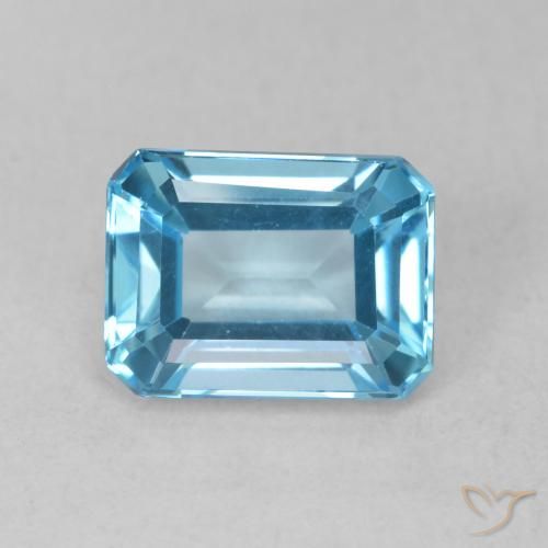 2.04ct Naturel Bleu Suisse Topaze, Taille émeraude, VVS-VS