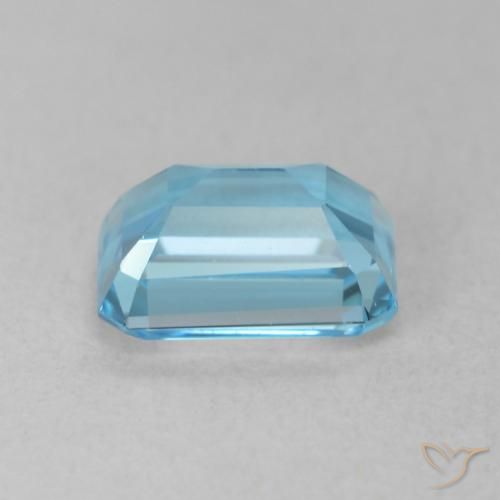 Topaze Bleu Suisse naturelle Octogone / coupe Émeraude, 2.04 ct, VVS-VS
